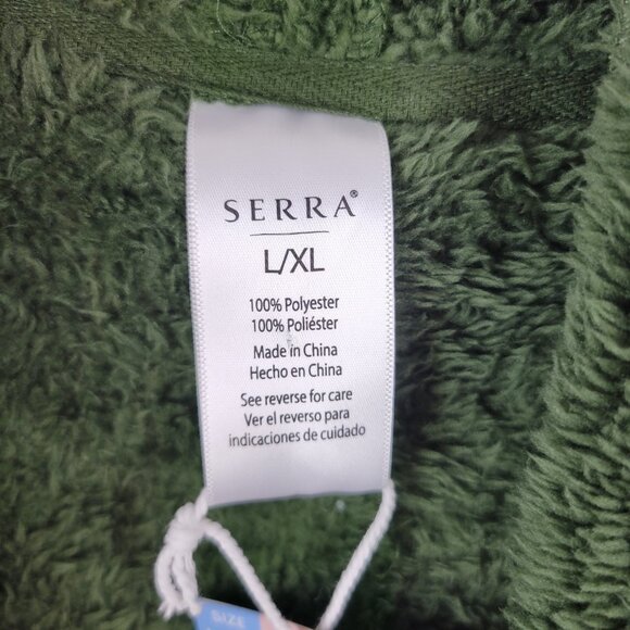 NEW Serra Vest Size Large XL Womens open front Fuzzy Fleece Green Warm Pockets - Picture 7 of 7